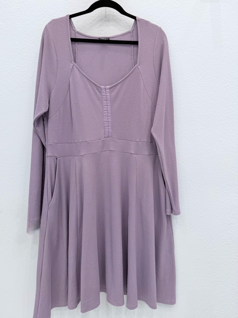 Torrid 2 Purple Waffle Knit Sweetheart Fit & Flare Dress Plus Size